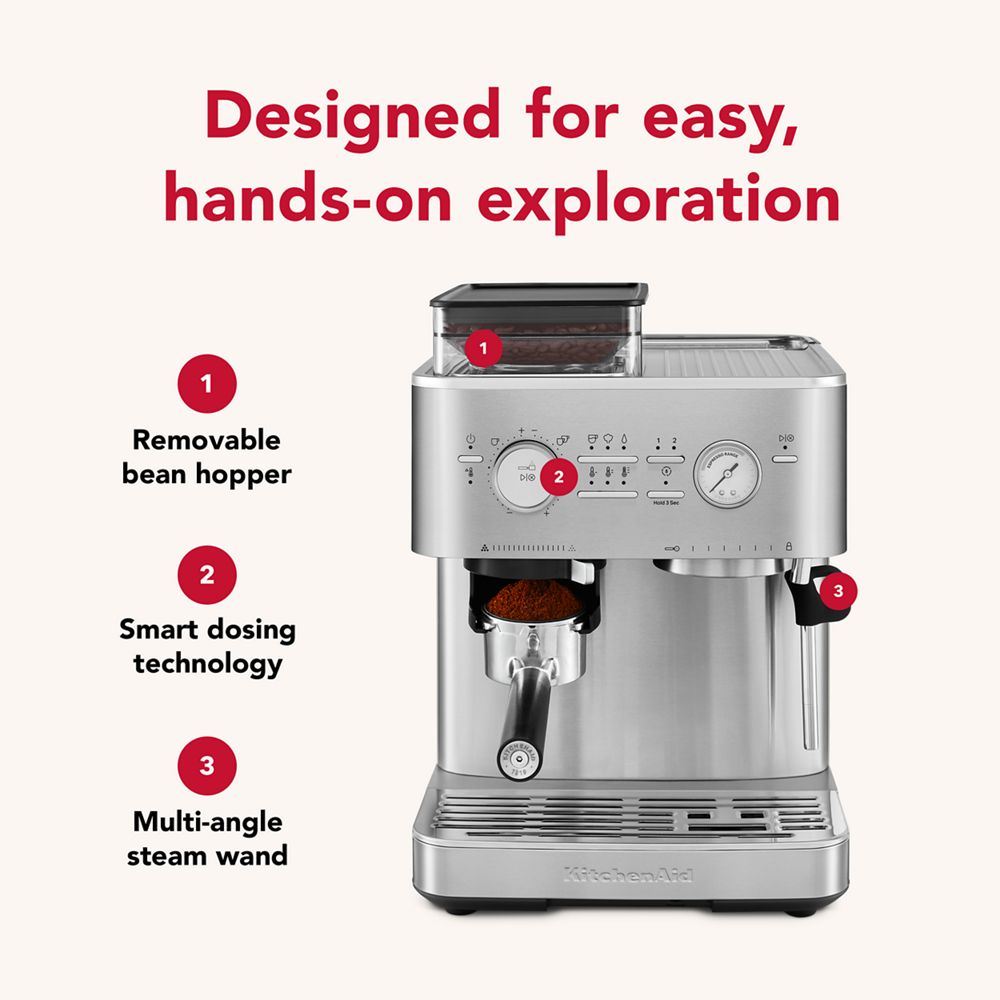 Semi Automatic Espresso Machine with Burr Grinder