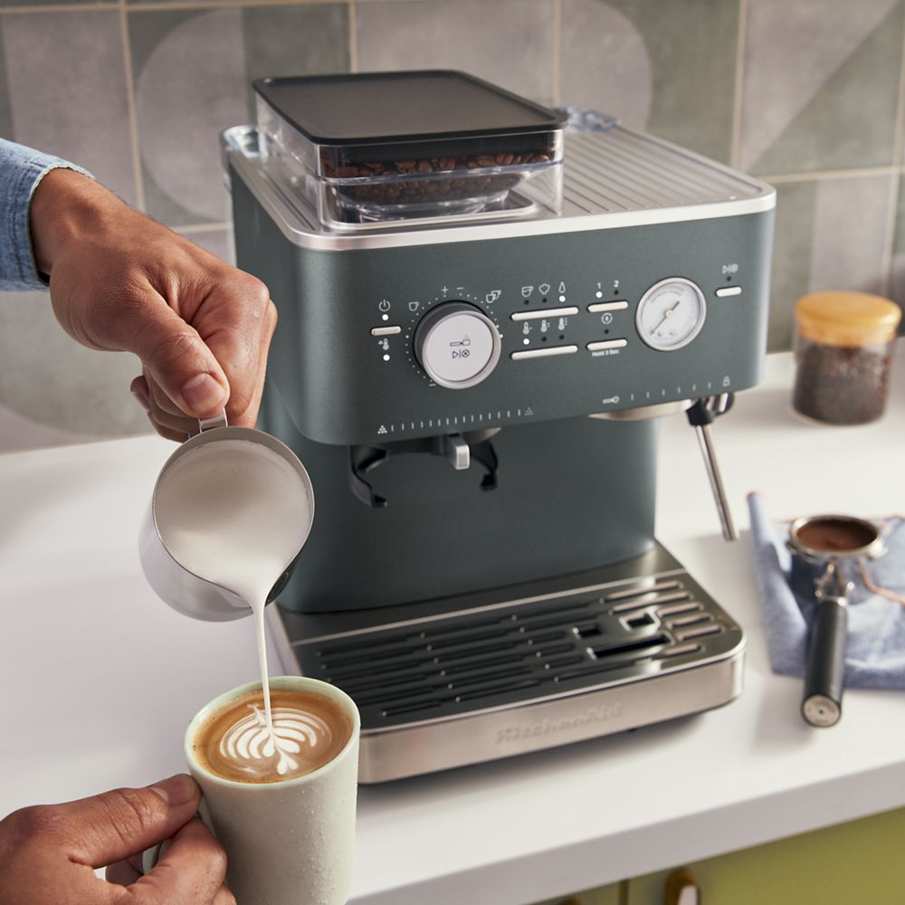 Semi Automatic Espresso Machine with Burr Grinder