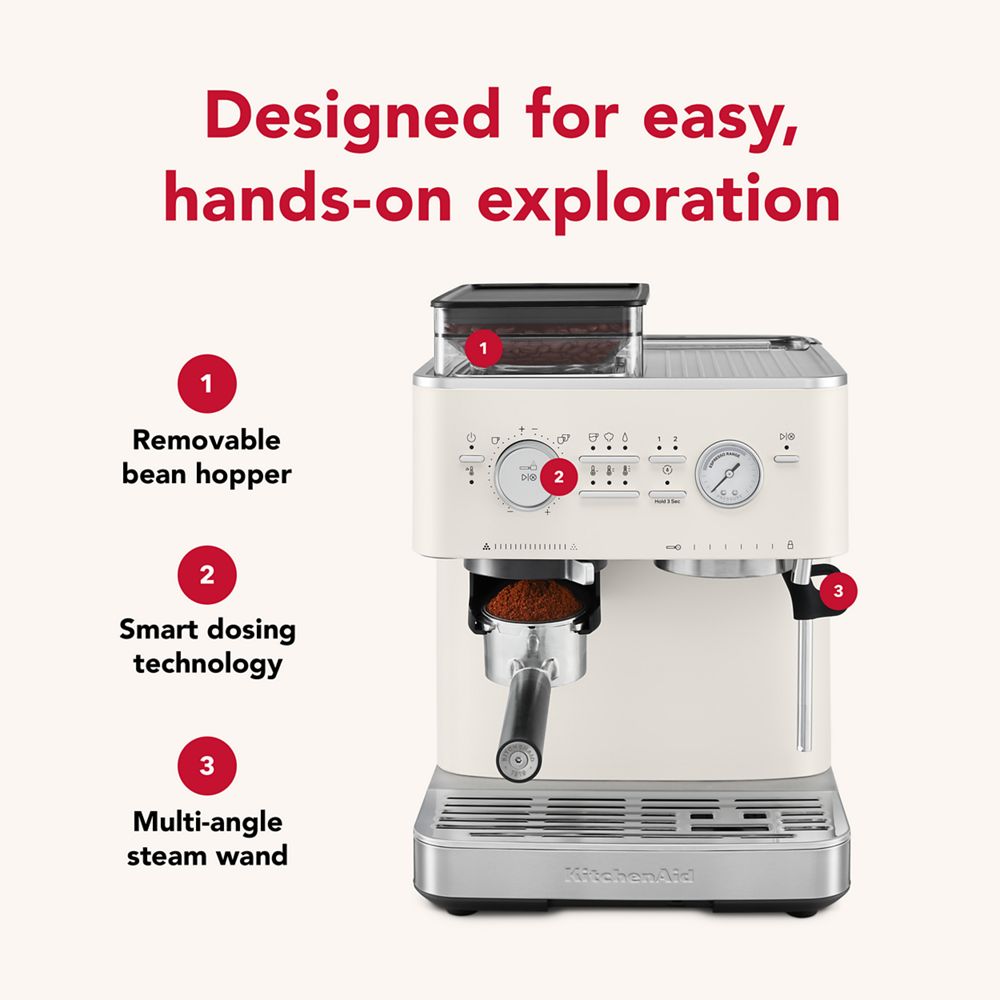 Semi Automatic Espresso Machine with Burr Grinder